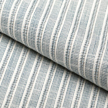 Load image into Gallery viewer, InsideOut Indoor Outdoor Performance Sky Navy Blue Cream Stripe Upholstery Fabric
