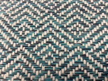 Load image into Gallery viewer, High Performance Water and Stain Resistant Elevate Tekloom Polynesia Teal Geometric Upholstery Fabric