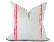 Load image into Gallery viewer, Custom Made Pillow Cover with Thibaut Westport Tape in Watermelon / Self-Piping
