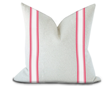 Load image into Gallery viewer, Custom Made Pillow Cover with Thibaut Nordia Tape in Watermelon / Self-Piping