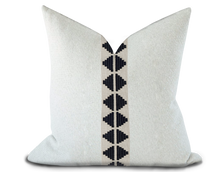 Load image into Gallery viewer, Custom Made Pillow Cover with Thibaut King’s Point Tape in Onyx / Self-Piping