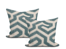 Load image into Gallery viewer, Schumacher Ming Fret Velvet Pillow Cover