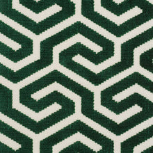 Load image into Gallery viewer, Pair of Custom Made Schumacher Ming Fret Velvet Pillow Covers - Both Sides