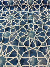 Load image into Gallery viewer, Kravet Design 35100-5 Performance Crypton Ethnic Geometric Water &amp; Stain Resistant Navy Blue Ivory Upholstery Fabric