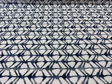Load image into Gallery viewer, Kravet Design -35710 Contemporary Geometric Abstract Navy Blue Off White Indoor Outdoor Upholstery Fabric STA 6182