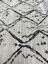 Load image into Gallery viewer, Kravet Trot Nero Heavy Duty Performance Ikat Geometric Cream Black Chenille Upholstery Fabric