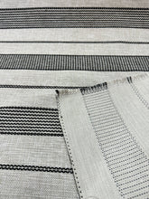 Load image into Gallery viewer, Pollack Al Fresco Coastal Stripe Indoor Outdoor Black Ivory Upholstery Fabric