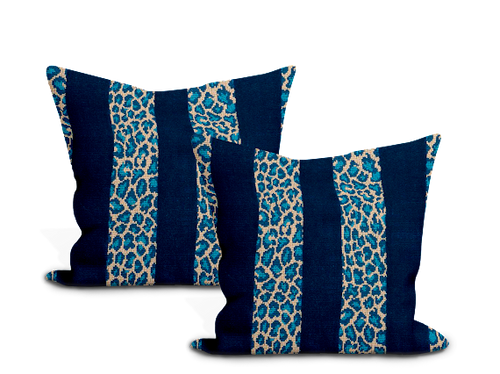 Schumacher Guepard Stripe Velvet Pillow Cover