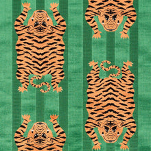 Load image into Gallery viewer, Pair of Custom Made Schumacher Jokhang Tiger Velvet Pillow Covers - Both Sides