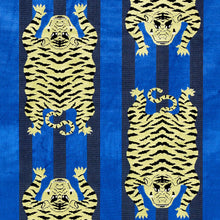 Load image into Gallery viewer, Pair of Custom Made Schumacher Jokhang Tiger Velvet Pillow Covers - Both Sides