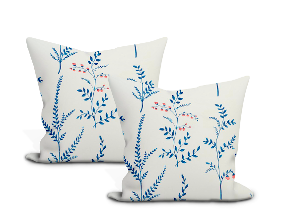 Schumacher Cynthia Embroidered Print Pillow Cover