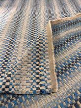 Load image into Gallery viewer, Cowtan &amp; Tout Manuel Canovas Daksha Ciel Blue Taupe Navy Check Stripe Upholstery Fabric