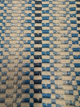 Load image into Gallery viewer, Cowtan &amp; Tout Manuel Canovas Daksha Ciel Blue Taupe Navy Check Stripe Upholstery Fabric