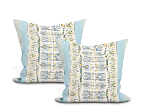 Schumacher Sandor Stripe Embroidery Pillow Cover