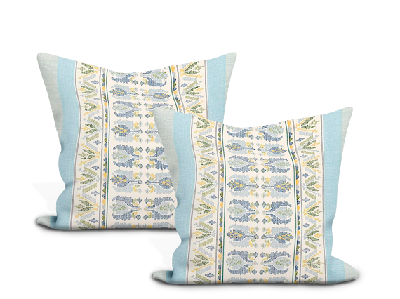 Schumacher Sandor Stripe Embroidery Pillow Cover