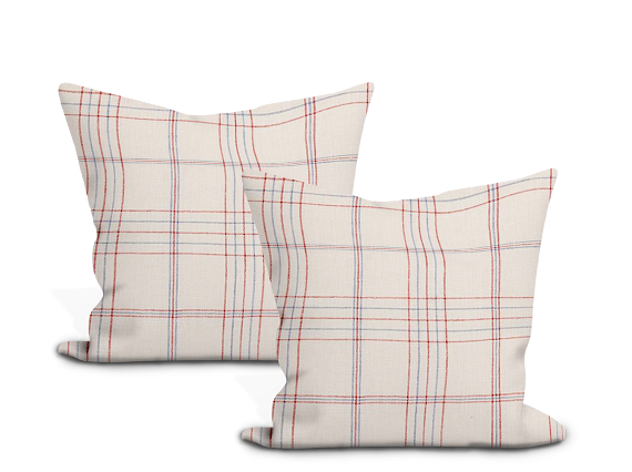 Schumacher Nils Plaid Linen Pillow Cover