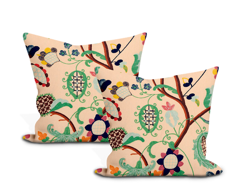 Schumacher Mandevilla Embroidery Pillow Cover