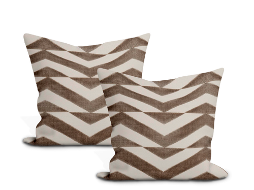 Schumacher Broken Chevron Cut Velvet Pillow Cover