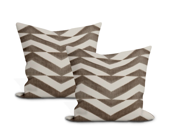 Schumacher Broken Chevron Cut Velvet Pillow Cover