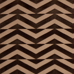 Pair of Custom Made Schumacher Broken Chevron Cut Velvet Pillow Covers - Both Sides