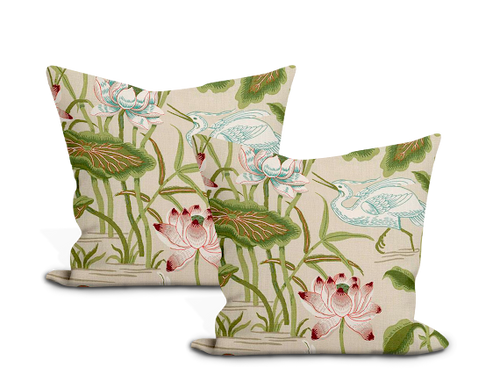 Schumacher Lotus Garden Pillow Cover