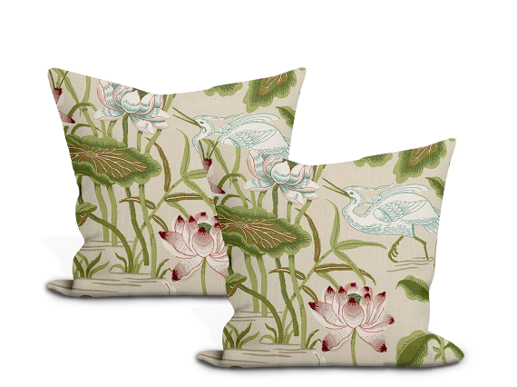 Schumacher Lotus Garden Pillow Cover