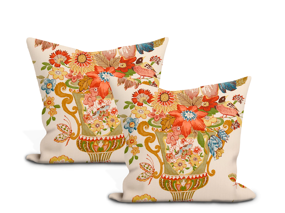 Schumacher Lansdale Bouquet Pillow Cover