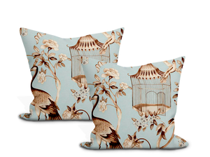 Schumacher Oiseaux Et Fleurs Pillow Cover