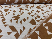 Load image into Gallery viewer, Holly Hunt Outdoor Witter Tumeric Abstract Ethnic Brown White Upholstery Fabric