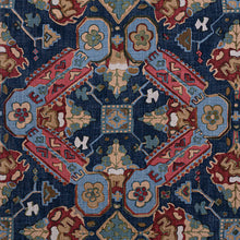 Load image into Gallery viewer, Set of Two Made to Order Thibaut Persian Carpet Side Drapery Panels