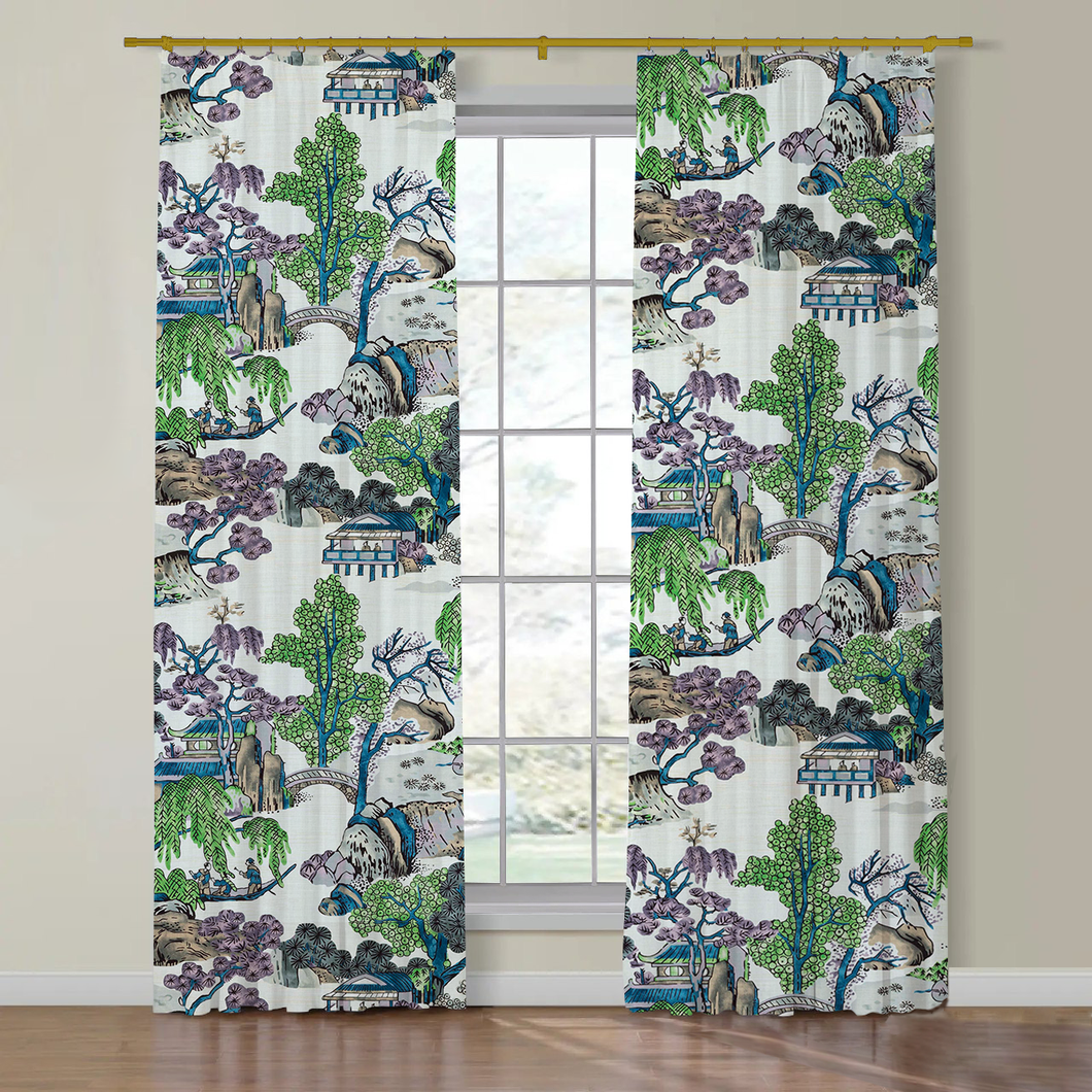 Thibaut Asian scenic Side Drapery Panels