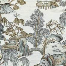 Load image into Gallery viewer, Set of Two Made to Order Thibaut Asian Scenic Side Drapery Panels