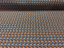 Load image into Gallery viewer, Remnant S. Harris Momentum 01 Durable Woven Geometric Teal Blue  Rustic Brown Black with Small white Dots Upholstery Fabric