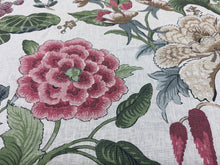 Load image into Gallery viewer, Remnant Thibaut Timeless Grand Palace Hill Garden In Coral And Green Prints Linen Home Decor Fabric STA 6207