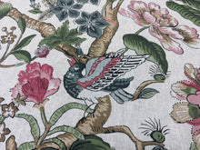 Load image into Gallery viewer, Remnant Thibaut Timeless Grand Palace Hill Garden In Coral And Green Prints Linen Home Decor Fabric STA 6207