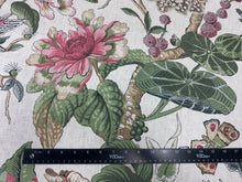 Load image into Gallery viewer, Remnant Thibaut Timeless Grand Palace Hill Garden In Coral And Green Prints Linen Home Decor Fabric STA 6207