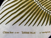 Load image into Gallery viewer, Quadrille China Seas Bahama Palm Leaf Handprint Linen Panels Olive Green On Cream Home Decor Fabric