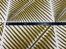 Load image into Gallery viewer, Quadrille China Seas Bahama Palm Leaf Handprint Linen Panels Olive Green On Cream Home Decor Fabric