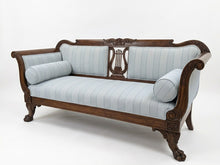 Load image into Gallery viewer, Lee Jofa Larkin Soft Steel Blue Architecture Geometric Stripe Woven Upholstery Fabric STA 6403
