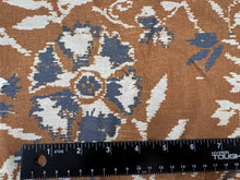Load image into Gallery viewer, 1.5 Yards Virginia Kraft Textiles Hana Caramel Navy Digital Japanese Flower Printed Cotton Home Decor Fabric STA 6213