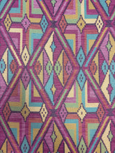 Load image into Gallery viewer, Remnant 1.5 Yard Schumacher Kuzmina Magenta 80280 Colorful Large Scale Geometric Flat-Weave Heavy Woven Fabric STA 6414