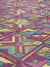 Load image into Gallery viewer, Remnant 1.5 Yard Schumacher Kuzmina Magenta 80280 Colorful Large Scale Geometric Flat-Weave Heavy Woven Fabric STA 6414