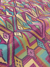 Load image into Gallery viewer, Remnant 1.5 Yard Schumacher Kuzmina Magenta 80280 Colorful Large Scale Geometric Flat-Weave Heavy Woven Fabric STA 6414