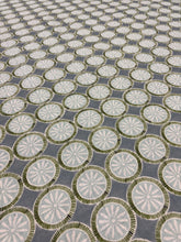 Load image into Gallery viewer, Supply Showroom Medallion Blue &amp; Grass Custom Printed Premium Oyster Linen Fabric STA 6416