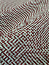 Load image into Gallery viewer, Squared Design Studio Kline KLI12 Rouge Deep Crimson Red Houndstooth Geometric Check Performance Upholstery Fabric STA 6417