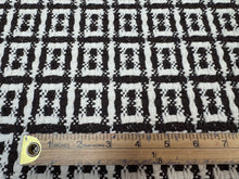 Load image into Gallery viewer, Dedar Crochet Home Sweet Home Ebano Brown White Macro Tweed Knitted Jacquard Pattern Heavy Duty Woven Upholstery Fabric