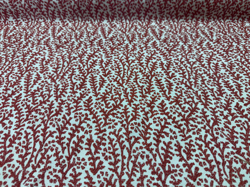 Duralee Chay Saffrom Red Coral Jacquard Woven Upholstery Fabric STA 6220