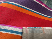 Load image into Gallery viewer, Osborne &amp; Little Spiaggia 3 Coral Red Teal Blue Purple Horizontal Stripe Woven Upholstery Fabric STA 6223