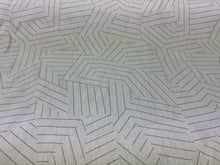 Load image into Gallery viewer, Remnant Schumacher Deconstructed Stripe Greige By Miles Redd Modern Graphic Geometric Collage Design Printed Linen Fabric