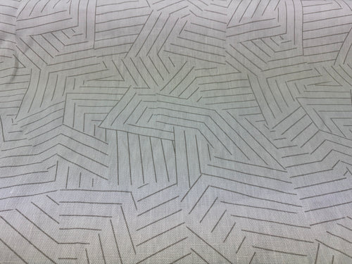 Remnant Schumacher Deconstructed Stripe Greige By Miles Redd Modern Graphic Geometric Collage Design Printed Linen Fabric